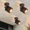 Glitzerlife Deckenlampe Schwarz Deckenstrahler 1 Flammig - 3ER Deckenspot E14 Stoffschirm Schwenkbar 350° Deckenleuchte Vintage MAX.40W für Wohnzimmer Schlafzimmer Flur