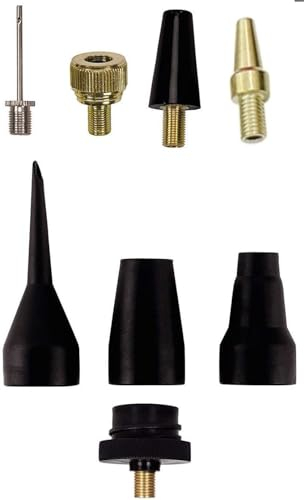 Aufblas-Adapter-Set für Kompressor-Zubehör, 9-teilig, inkl. Ballnadel und Ventiladapter für Fahrradreifen