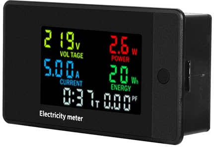 DEWIN Digital Electricity Meter, AC Display Meter AC 100-265V 20A Digital Voltmeter Ammeter Voltage Current Power Energy Electricity Meter