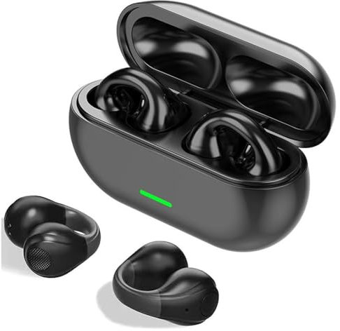 Earclip Headphones Bone Conduction Bluetooth 5.3, Wireless Bluetooth Headphones Clip on Earbuds,Waterproof Mini Sport Running Earphones, Noise Cancelling/HiFi Quality/Long Battery Life