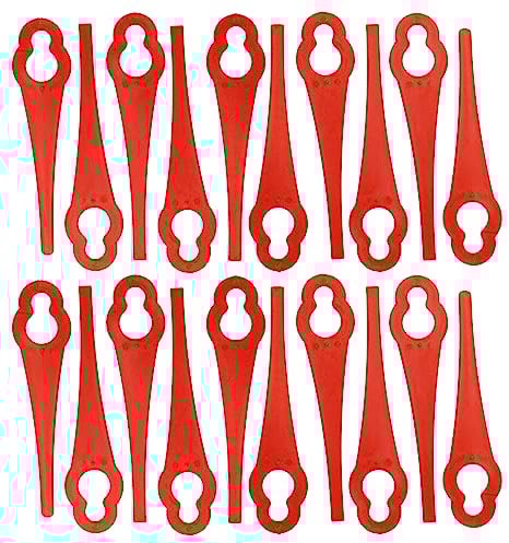 vhbw 20x Ersatz-Messer kompatibel mit Florabest FRT 18 A, FAT 18 B3, FAT 18 B2, FRT 18 A1 Rasentrimmer - Ersatzklinge Rot, Nylon/Kunststoff