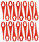 vhbw 20x Ersatz-Messer kompatibel mit Florabest FRT 18 A, FAT 18 B3, FAT 18 B2, FRT 18 A1 Rasentrimmer - Ersatzklinge Rot, Nylon/Kunststoff
