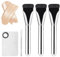 3 Pcs Flat Foundation Brush with 1 Makeup Mixing Palette & 1 Foundation Spatula Set, Foundation Makeup Brush, Liquid Foundation Brush, Cosmetics Applicator with Ultra Thin Bristles