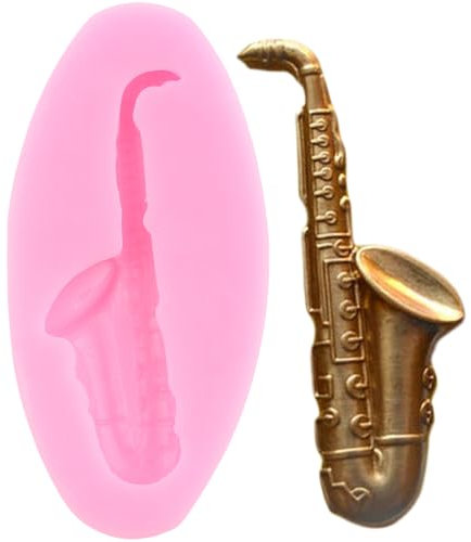 XMOLDNMS Saxophon Silikonform Musikinstrumente Fondant Formen für Kuchendekoration Cupcake Topper Süßigkeiten Schokolade Polymer Clay Gum Paste