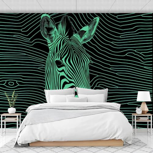 Fototapete Selbstklebenden Tapeten Pop-Line-Zebradruck Tapete Wandtapete Klebefolie Tapetenfolie Wand Dekoration Wandaufkleber Wohnzimmer Pop-Art Wallpaper Tapet Wasserfeste Sticker