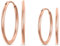 day.berlin 4er Set Creolen Cleo in Rosegold 18k vergoldet, 2 Paar Damen Ohrringe 18mm und 22mm Durchmesser, 2mm stark, 316L Edelstahl, nickelfrei und wasserfest