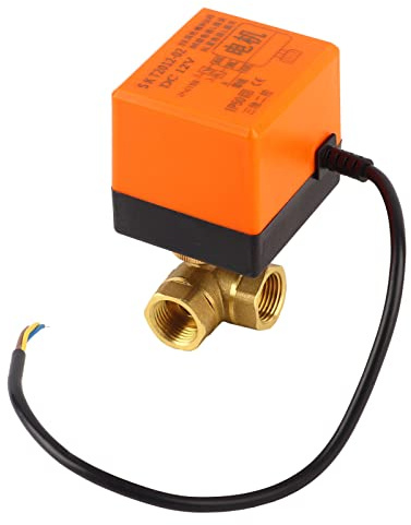 Elektrisches 3-Wege-Ventil, motorisiertes Ventil, DN15 G1/2 B, 3-Wege-Motorkugelventil, elektrisches Ventil für Klimaanlage, DC 12 V