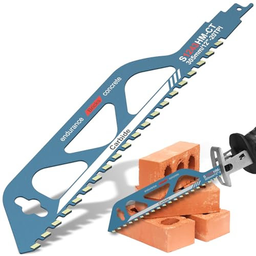 DRBIT Reciprocating Saw Blade 10/12/18/20inch Universal Cutting Recip Sabre Saw Blade Alloy Steel Brick Concrete Cutting Saw Blade Masonry Cutting Blade for Cement Composite Panels Bricks