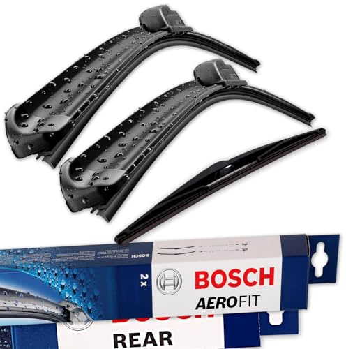 BandelOne Scheibenwischer vorne + hinten für SANTA FE CM + CX-5 (Set, 600 mm + 450 mm + 350 mm, Flachbalkenwischblatt, Linkslenker, Hakenbefestigung)