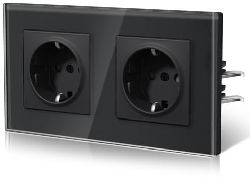 BSEED Prises de courant en cristal Standard, Prise de courant murale avec crochet, Prises de courant avec sécurité pour enfants, Facile d'installation, Série E.