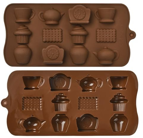 KitBeads Lot de 2 mini moules en silicone pour théière et fondant - Pour bougies, savons, loisirs créatifs, décorations