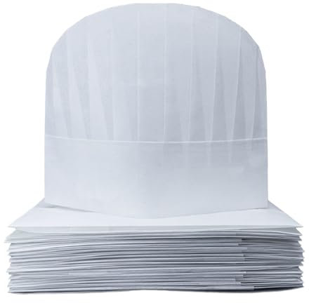 20 Piezas Gorros de Cocinero, Gorro de Chef no Tejido Gorro de Chef Ajustable Set de Sombrero de Cocina para Hostelería Hogar Restaurante Abastecimiento Fiesta de Cocina Blanco