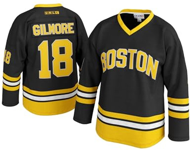 UNLC Happy Gilmore #18 Kids Hockey Jersey – Black 90s Comedy-Inspired Throwback, Stitched Letters, Black, Youth Sizes Small