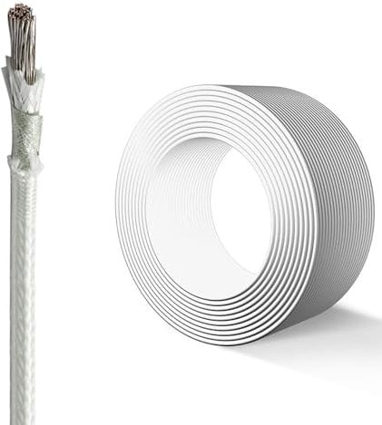 600℃ Heat Resistant Single Core Cable, 0.5mm²-4mm², Braided Fiberglass & Mica Tape, Nickel-Plated Copper Conductor, Fireproof Wire for Industrial Applications 300V/500V(32.8ft,1.5mm2)