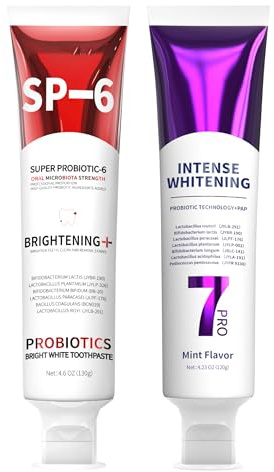 SP-6 Zahnpasta & 7-Pro Intensive Zahnaufhellung Zahnpasta, 6 Probiotika für Zahnaufhellung, Plaque-Schutz & Zahnschmelz, fluoridfrei, sicher für den Zahnschmelz, intensive Zahnaufhellun (SET-2)