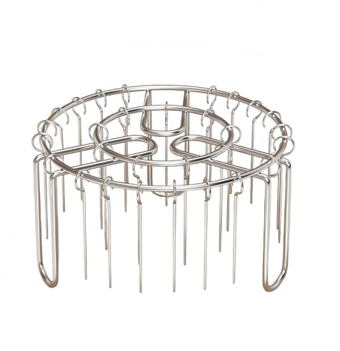 (with 25 pins) Grille de friteuse à air en acier inoxydable, résistante à la chaleur, support vertical pour barbecue, brochettes, réutilisable, antirouille, accessoires barbecue