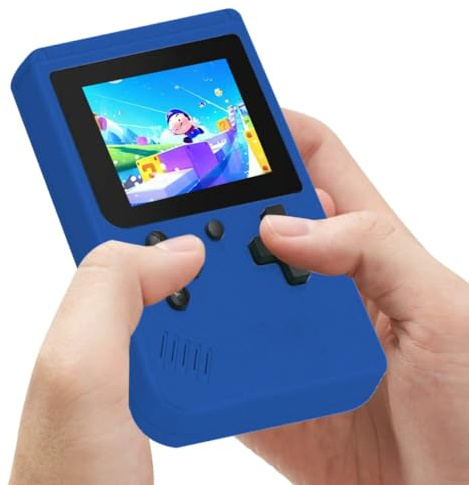 Febotak Consola de Juegos Retro analógica | con 240 Juegos clásicos | Consola de Juegos portátil | Mini Consola de Juegos | Consola de Juegos Retro portátil | 12,5 x 8 x 2,3 cm (Azul Claro)