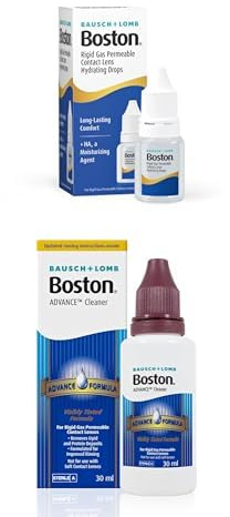 Boston RGP Contact Lenses Eye Drops and Advance Cleaner, 1 x 10ml Eye Drops 1 x 30 ml Cleaner