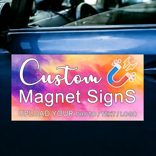 Auto Magnetschilder Personalisierte, Personalisierte Auto Magnetschild mit Wunschtext, Magnetische Autoschilder Einfach Gestalten & Drucken, Autoaufkleber selbst gestalten