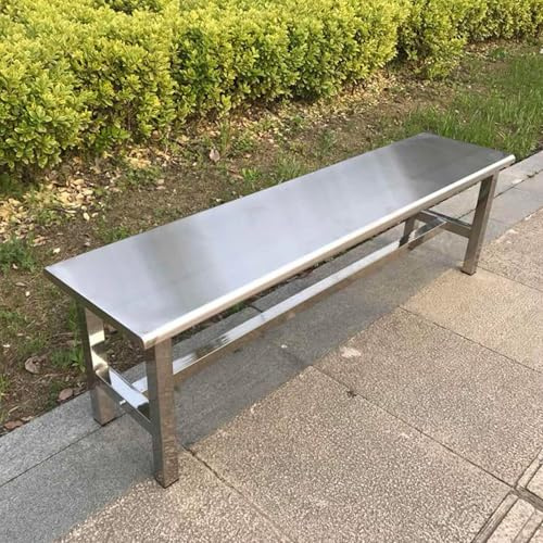 Panchina lunga in acciaio inox 304, panchina per spogliatoio, per cambiarsi le scarpe in mensa/ospedale, da esterno, in metallo adatta a patii, parchi e uso commerciale(Horizontal bar,80cm/31.5in)