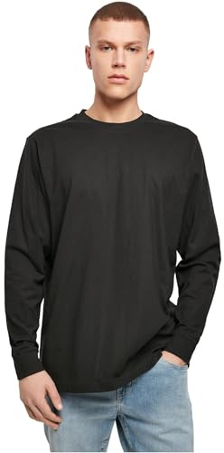 Build Your Brand Herren Langarmshirt Longsleeve with Cuffrib, Langarmshirt für Männer, Baumwolle