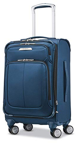 Samsonite Solyte DLX Softside erweiterbares Gepäck mit Spinner-Rädern, Mittelmeerblau, Checked-Medium 25-Inch, Solyte DLX Softside erweiterbares Gepäck mit Spinnrollen