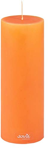 Sovie CANDLES Stumpenkerze | Säulenkerze Votivkerze Kerze Flachkopf | Brenndauer ca. 104 Std. | Ø 70 mm x H 200mm | 6 Stück (Orange)