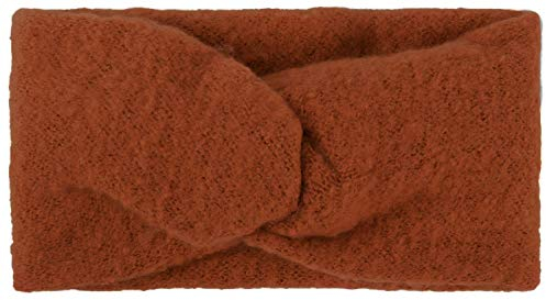 styleBREAKER Damen Feinstrick Stirnband mit weicher Oberfläche und Twist Knoten Detail, warmes Winter Haarband, Headband 04026043, Farbe:Cognac