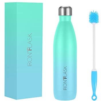 Stainless Steel Water Bottle - Vacuum Insulated Metal Flask - Hot 12hrs & Cold 24hrs Drinks - Double Walled Leakproof - Sports Gym Travel Kids