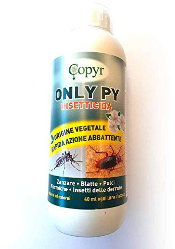 COPYR Insetticida Naturale Only PY PIRETRO contro Zanzare Formiche Blatte Pulci 1 Lt per ambienti interni ed esterni