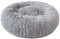 Aldenhoven Goods Hundebett Plüsch Rund Katzenbett Hundekissen Katzenkissen Donut Hundekörbchen (Hellgrau, 100 cm)