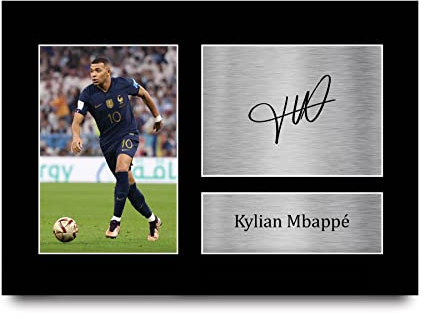 HWC Trading A4 Kylian Mbappe Frankreich Geschenke gedruckt Autogramm Bild für Fans und Unterstützer der Unterzeichnung - A4