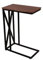 SAM Laptoptisch Granada, Akazienholz massiv + nussbaumfarben, Beistelltisch mit schwarzem Metallgestell, 47,5x27x67,5 cm