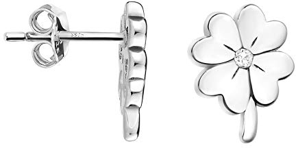 SOFIA MILANI - Damen Ohrringe 925 Silber - mit Zirkonia Steinen - Kleeblatt Blumen Ohrstecker - 20990