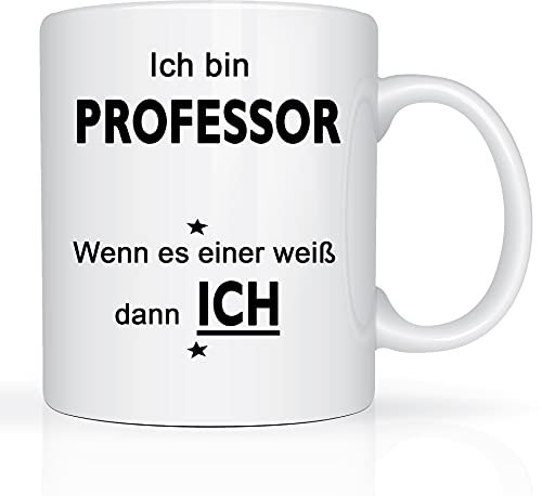 Print-Klex Berufstasse mit Professor Motiv Bedruckt Professor Tasse für Beruf Geschenk Kaffeebecher Geschenktasse Teetasse Arbeitstasse Arbeitsbecher mit Druck 330ml Beruf Tasse