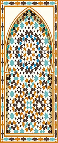 A.Monamour Türtapete Selbstklebend Türfolie Türposter 3D Traditionelles Arabisches Bogen Muster Vinyl Folie Türdeko Tapete Wandbild Türaufkleber Türtattoo 85 x 215 cm