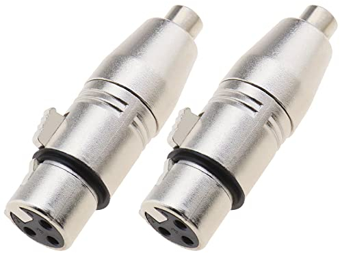ECSiNG 2 Pezzi 3-Pin XLR Femmina Jack A RCA Femmina Adattatore Audio Microfono Connettore Mic XLR A RCA Convertitore Adattatore Mic Adattatore Di Estensione Accoppiatore Gender Changer