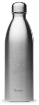 QWETCH – Bouteille One Inox Ultra Légère - Inox Brossé 1L – Gourde Simple Paroi – Etanche, Sans BPA & Réutilisable – Gourde inox du quotidien, non isotherme