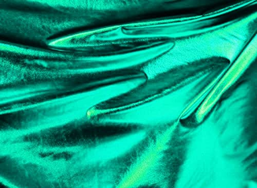 Lycra Stoff Meterware - metallic Dekostoff, Kostümstoff (Türkisgrün)