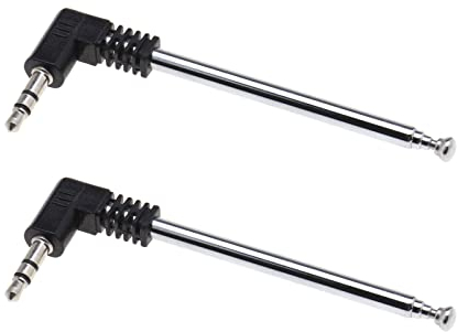 ECSiNG 2pcs Antenne Télescopique 3,5 mm Jack FM TV 4 Sections Compatible avec Téléphone Portable, Système Musique, Radio Intérieure, Récepteur Stéréo Bluetooth Audio AV