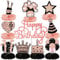 SPOKKI 10 Pcs Birthday Decorations, Rose Gold Honeycomb Table Centerpieces & Cake Topper, Reusable & Durable, Perfect for Birthday Parties