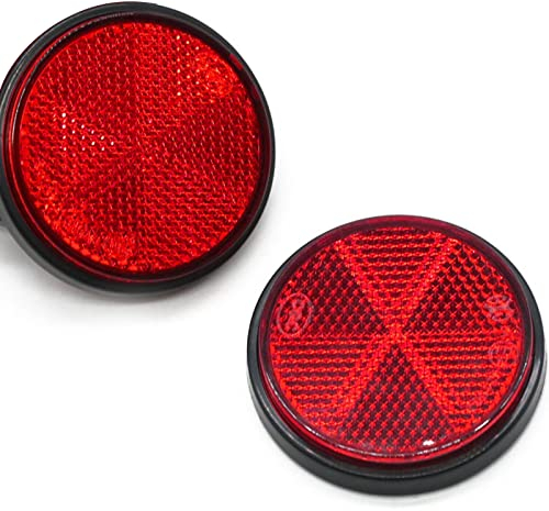 ETUKER riflettore a pacco da 2, riflettore rotondo per rimorchio, Riflettore lente fanale posteriore, riflettori per caravan/camion/rimorchio/barca/moto Recinzione cancello post