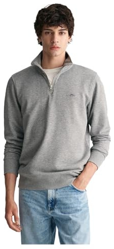 GANT Herren Sweatshirt Mit 1/4-Reißverschluss Und Regulärem Schild, Fresh Blue