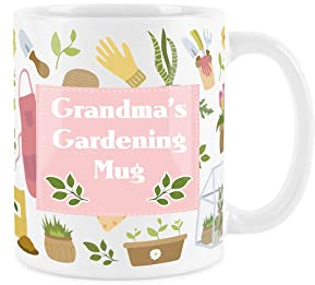 Purely Home Grandmas Gardening Mug - Gardening White Coffee/Tea Gift 11oz