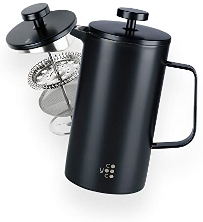 Coyooco French Press Black 800 ml | Für 4 Tassen | In 2 Größen erhältlich | Leckerer Kaffee für Unterwegs | Barista Kaffeebereiter in Thermoskanne