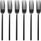 GRÄWE Tafelgabeln, Menügabeln, Gabeln, 6 Stück, Besteck Set, spülmaschinengeeignet, Edelstahl titanbeschichtet, schwarz, modern, Serie Lissabon