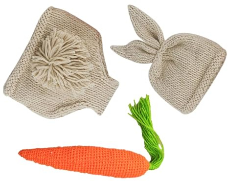 Newborn Photography Costume Rabbit Woolen Posing Props | Crochet Clothes, Baby Shower and Birthday Party Use, Newborn and Babies, Handmade Batch Variation