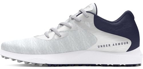 Under Armour Charged Breathe 2 Knit Spikeless Cleat Golfschuh für Damen, (103) Halo Gray/Midnight Navy/Metallic Silver, 38 EU