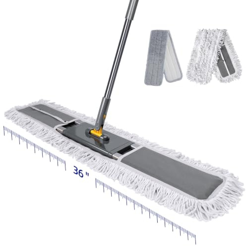 Masthome kommerzieller Staubwischer für Bodenreinigung, 91,4 cm, professioneller Industrie-Mopp mit 3 Pads, robuster kommerzieller Wischmopp mit 157 cm langem Griff, große Bodenwischer für Büro