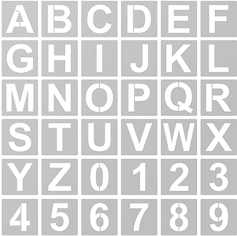 Alphabet Stencils Letters 3 Inch, 36pcs Letter and Numbers Templates Calligraphy Stencil Reusable Alphabet Template for Walls Art Craft Spray Paint